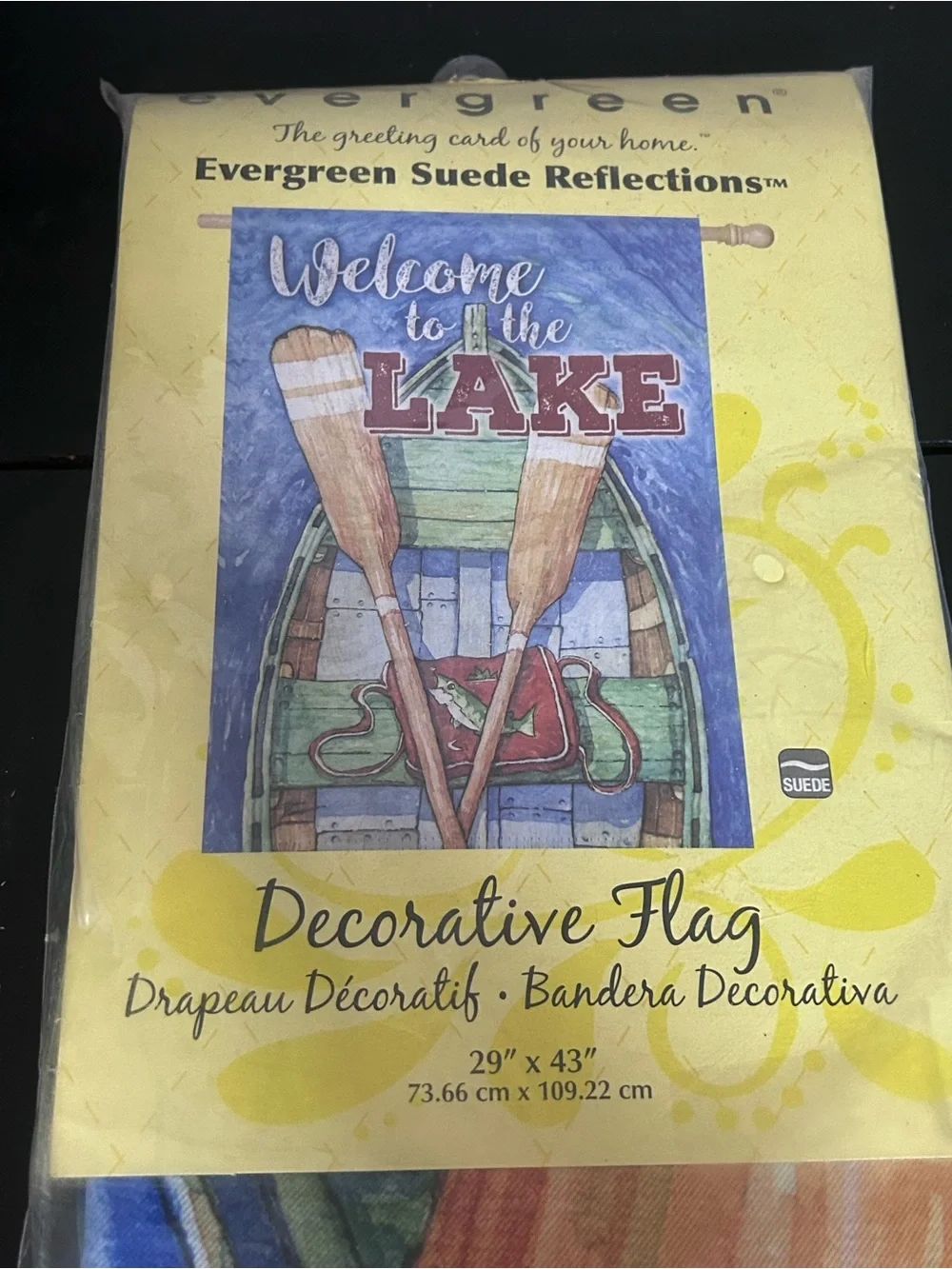 Welcome to the Lake Decorative Flag - Yellow